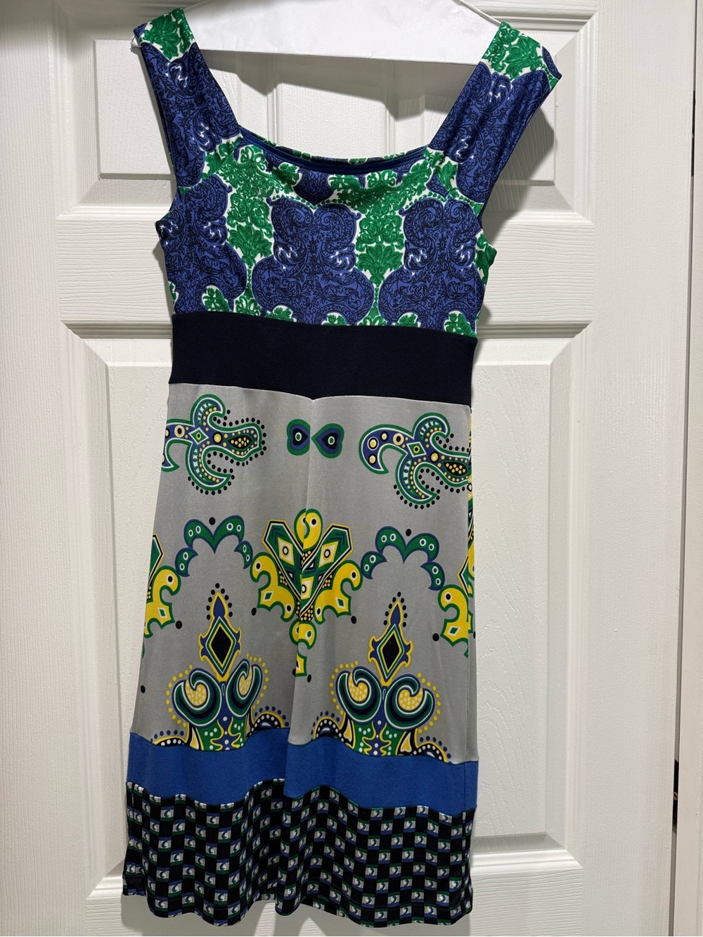Bailey 44 Blue, Green & Yellow Printed Cap-Sleeve Dress - Picture 2 of 4